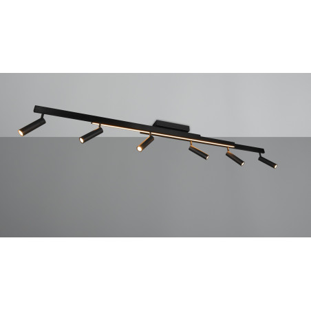 Reflektor sufitowy nowoczesny z pilotem Zeno LED VI 180cm czarny Trio