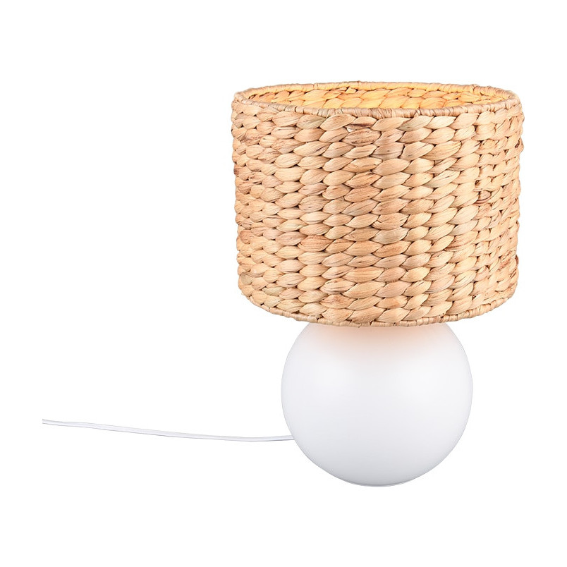 Lampka na stolik boho Vina 28cm H40cm trzcina morska / biały Trio