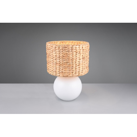 Lampka na stolik boho Vina 28cm H40cm trzcina morska / biały Trio