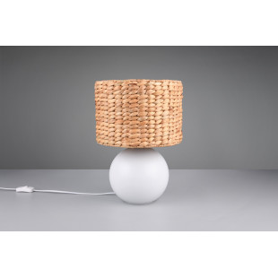 Lampka na stolik boho Vina 28cm H40cm trzcina morska / biały Trio