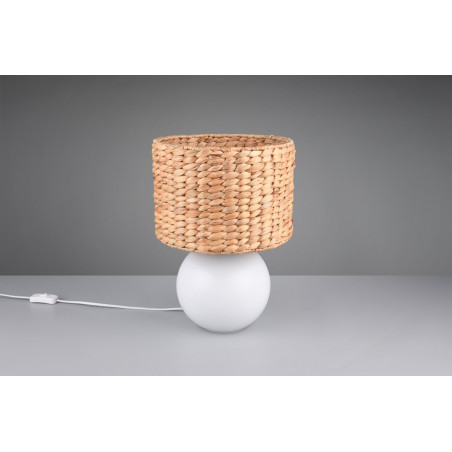 Lampka na stolik boho Vina 28cm H40cm trzcina morska / biały Trio