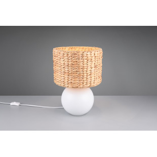 Lampka na stolik boho Vina 28cm H40cm trzcina morska / biały Trio