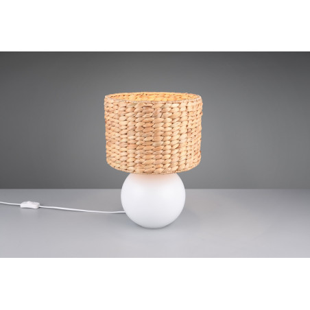 Lampka na stolik boho Vina 28cm H40cm trzcina morska / biały Trio