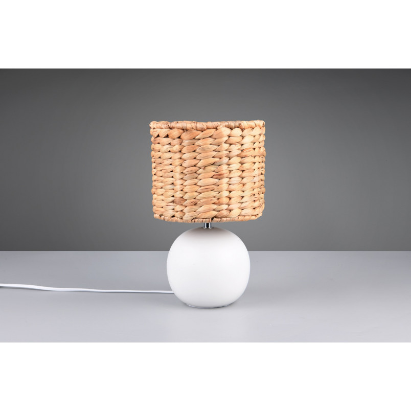 Lampka na stolik boho Vina 18cm H29cm trzcina morska / biały Trio