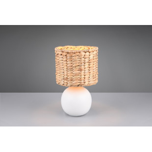 Lampka na stolik boho Vina 18cm H29cm trzcina morska / biały Trio