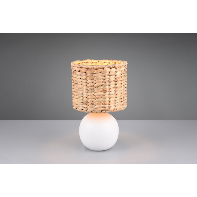 Lampka na stolik boho Vina 18cm H29cm trzcina morska / biały Trio