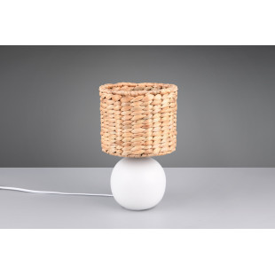 Lampka na stolik boho Vina 18cm H29cm trzcina morska / biały Trio