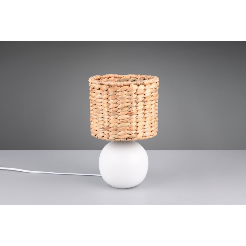 Lampka na stolik boho Vina 18cm H29cm trzcina morska / biały Trio