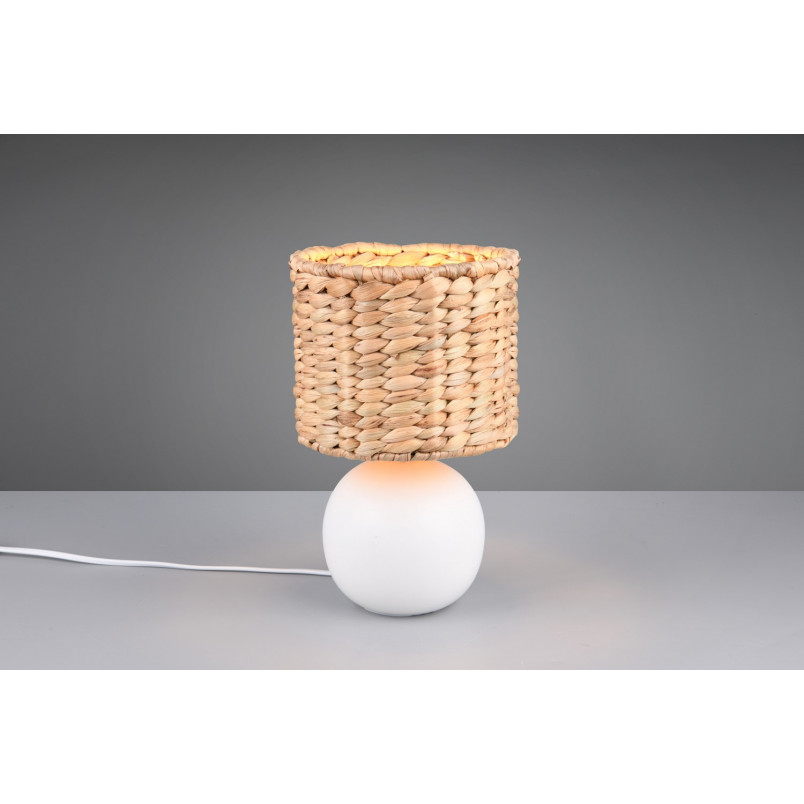 Lampka na stolik boho Vina 18cm H29cm trzcina morska / biały Trio