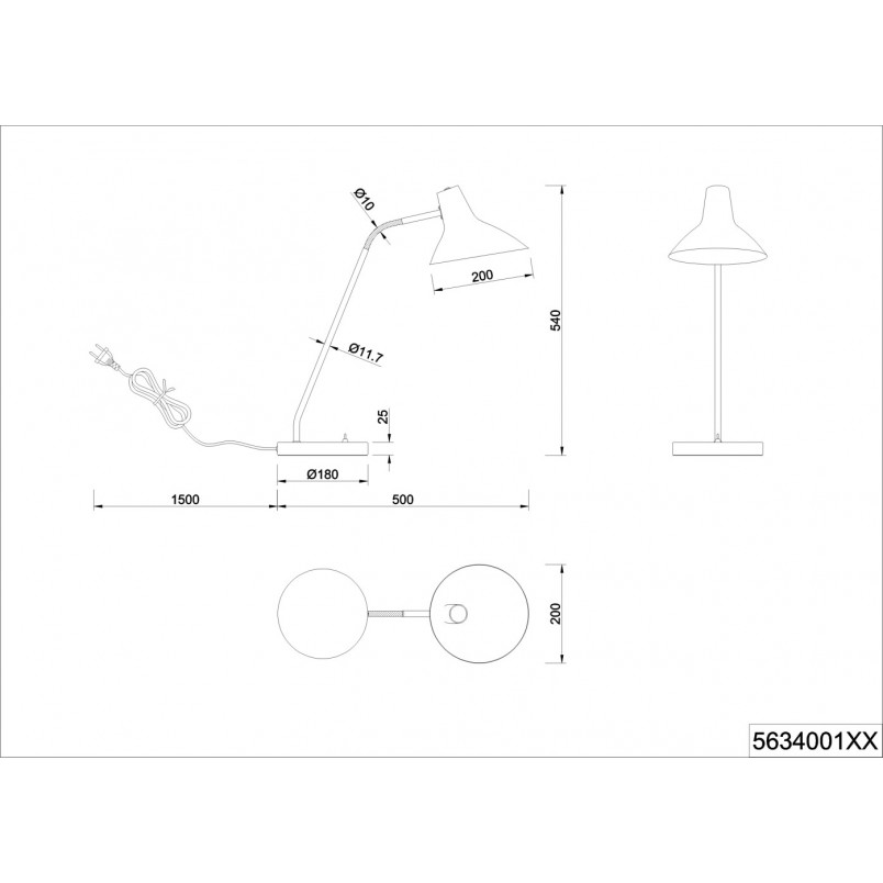 Lampa na biurko Traveller szara Trio