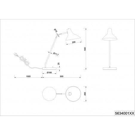 Lampa na biurko Traveller szara Trio