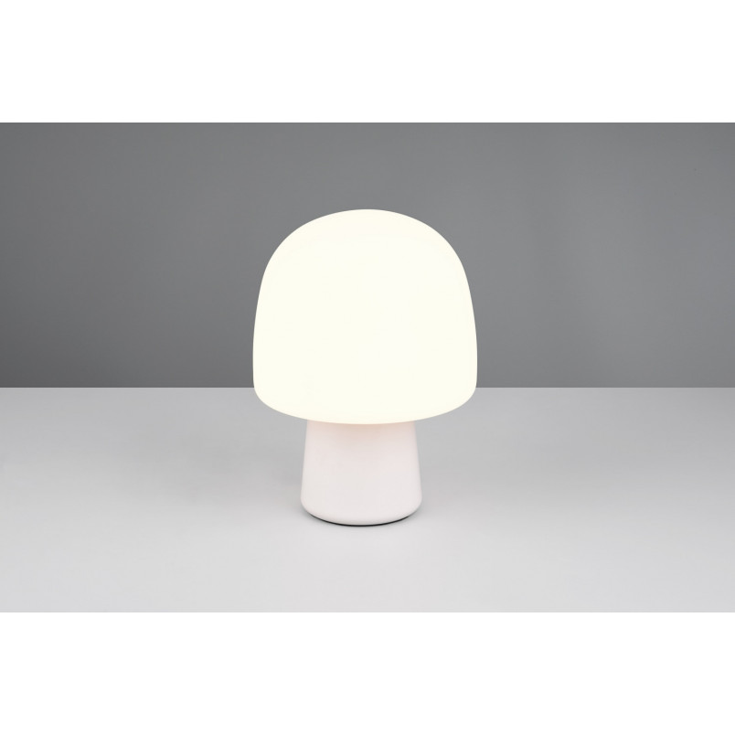Lampa na stolik nocny szklana Steen 20cm biały / szary Trio