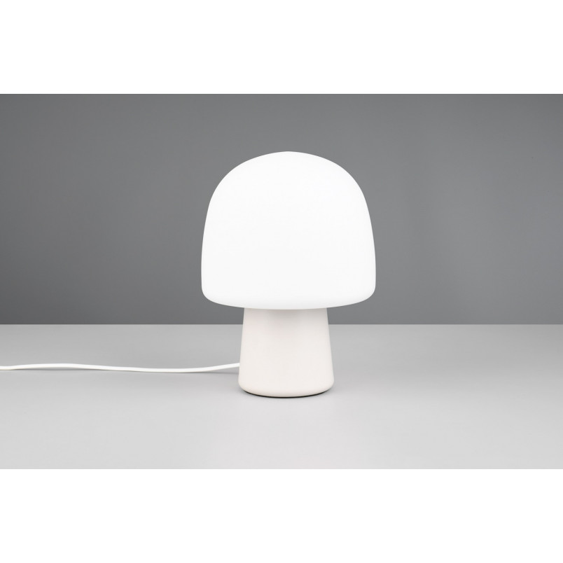 Lampa na stolik nocny szklana Steen 20cm biały / szary Trio