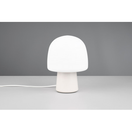 Lampa na stolik nocny szklana Steen 20cm biały / szary Trio