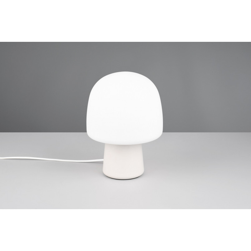 Lampa na stolik nocny szklana Steen 20cm biały / szary Trio