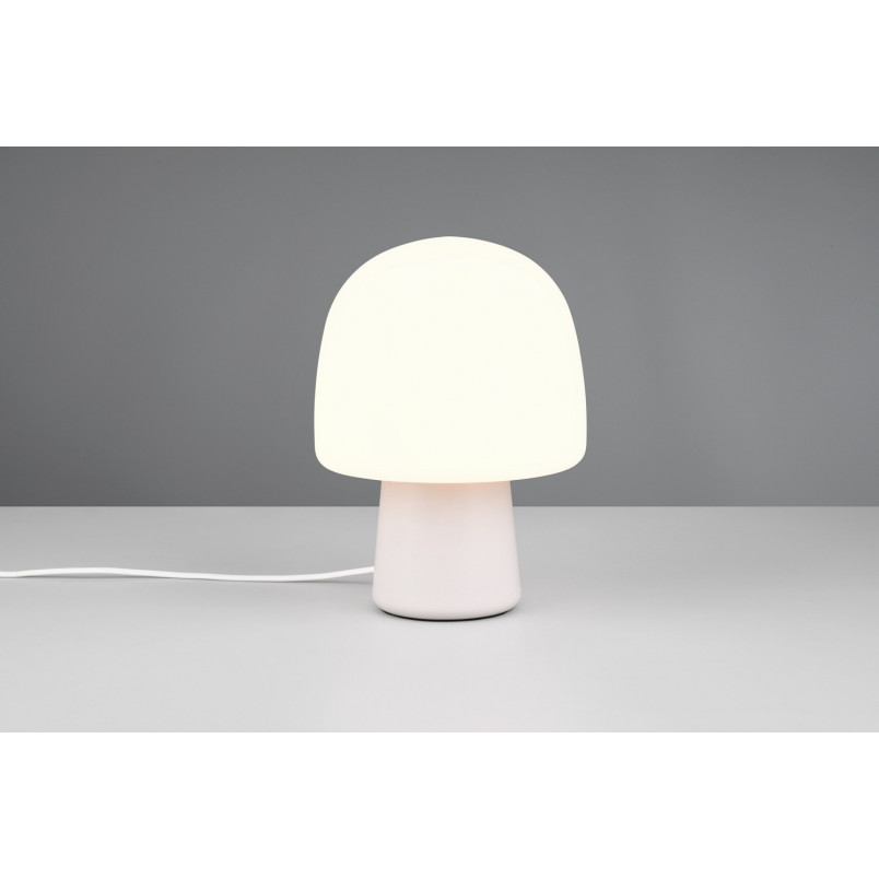 Lampa na stolik nocny szklana Steen 20cm biały / szary Trio
