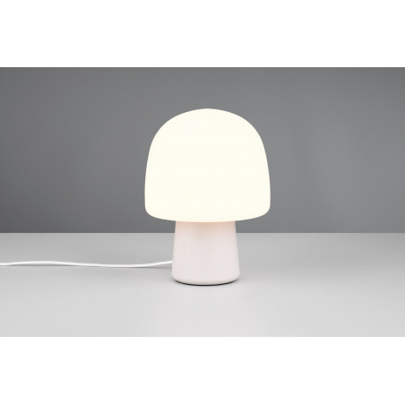 Lampa na stolik nocny szklana Steen 20cm biały / szary Trio