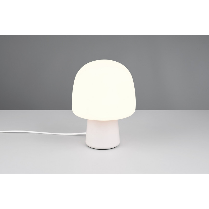 Lampa na stolik nocny szklana Steen 20cm biały / szary Trio