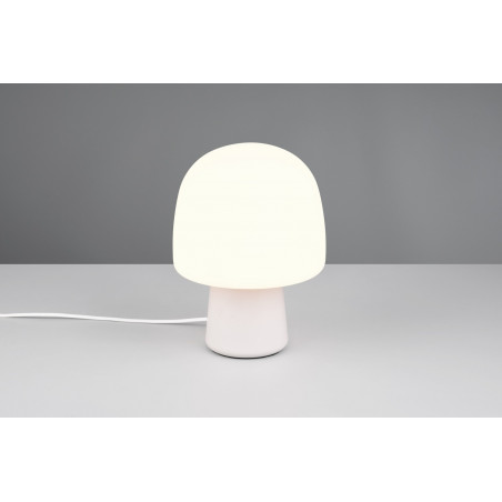 Lampa na stolik nocny szklana Steen 20cm biały / szary Trio