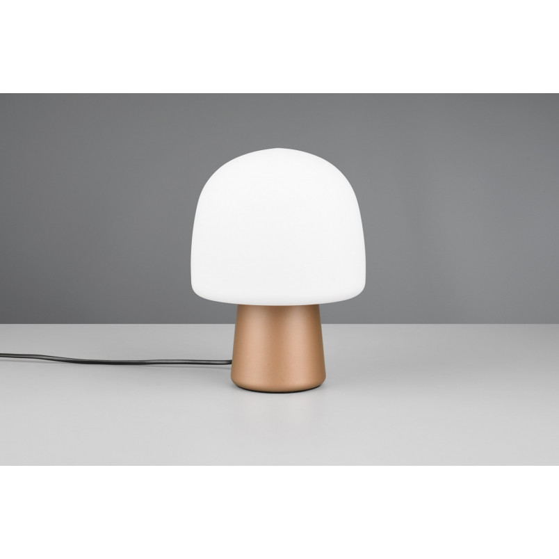 Lampa na stolik nocny szklana Steen 20cm biały / brąz Trio