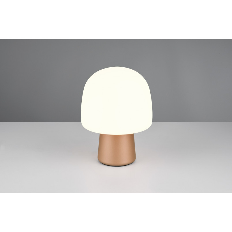Lampa na stolik nocny szklana Steen 20cm biały / brąz Trio