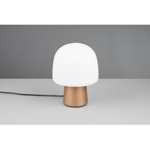 Lampa na stolik nocny szklana Steen 20cm biały / brąz Trio