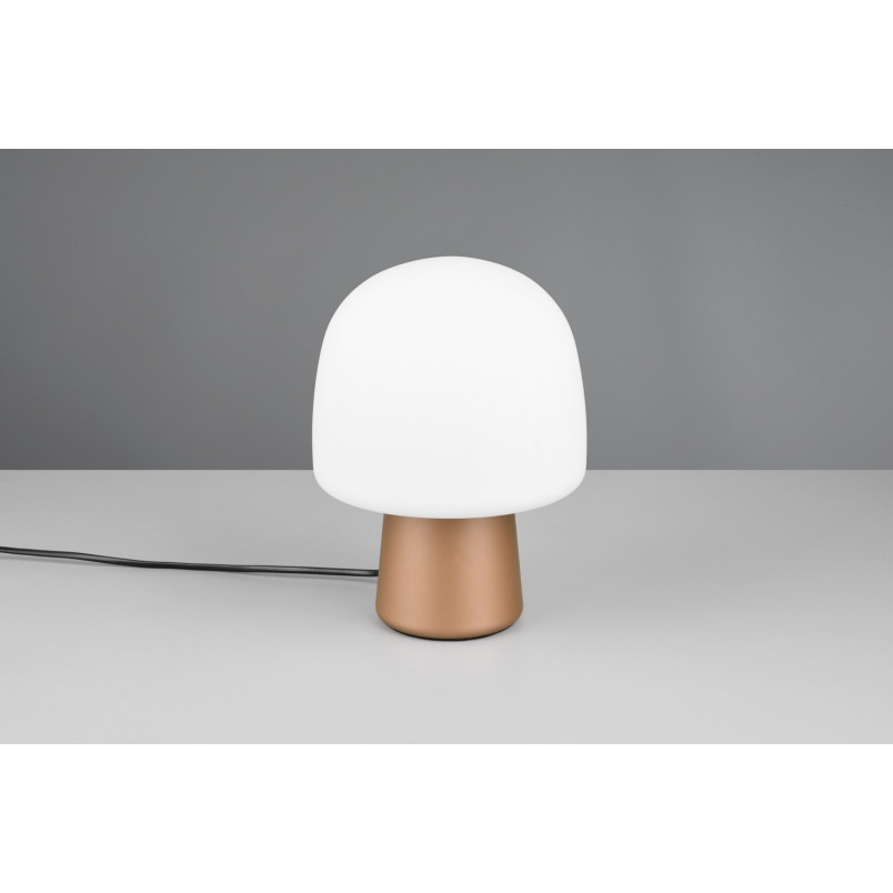 Lampa na stolik nocny szklana Steen 20cm biały / brąz Trio