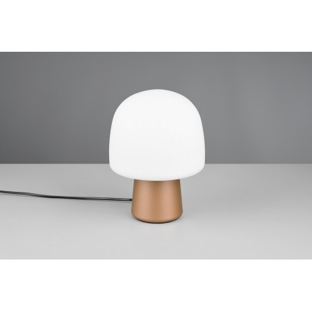 Lampa na stolik nocny szklana Steen 20cm biały / brąz Trio