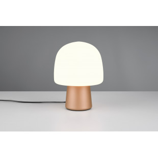 Lampa na stolik nocny szklana Steen 20cm biały / brąz Trio