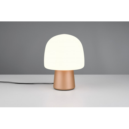Lampa na stolik nocny szklana Steen 20cm biały / brąz Trio