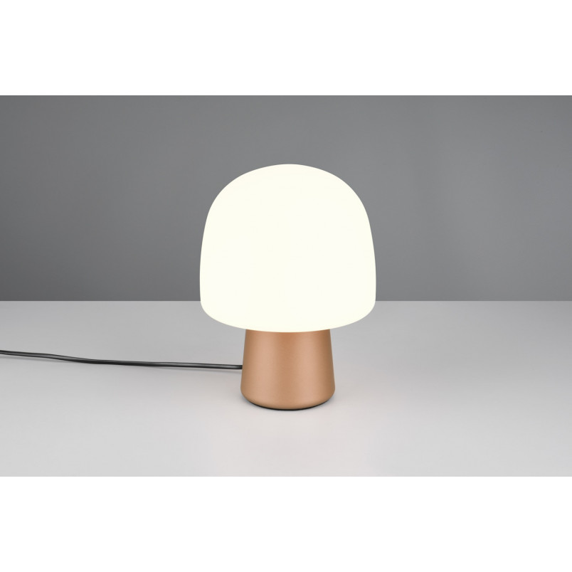 Lampa na stolik nocny szklana Steen 20cm biały / brąz Trio