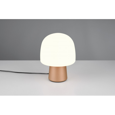 Lampa na stolik nocny szklana Steen 20cm biały / brąz Trio