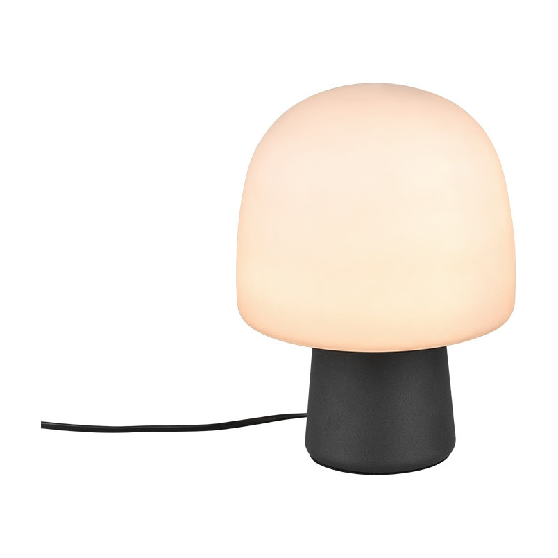Lampa na stolik nocny szklana Steen 20cm szary / czarny mat Trio