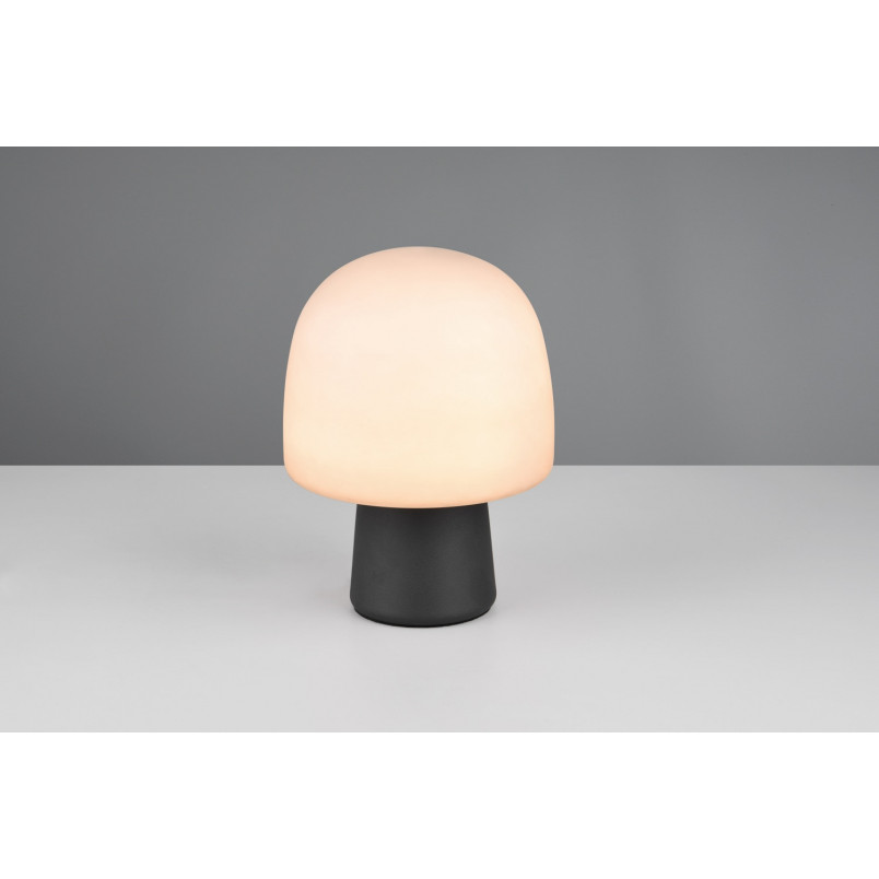 Lampa na stolik nocny szklana Steen 20cm szary / czarny mat Trio