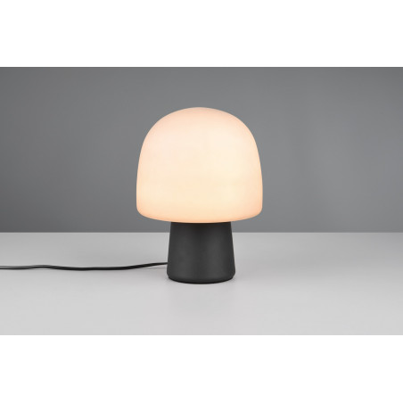 Lampa na stolik nocny szklana Steen 20cm szary / czarny mat Trio