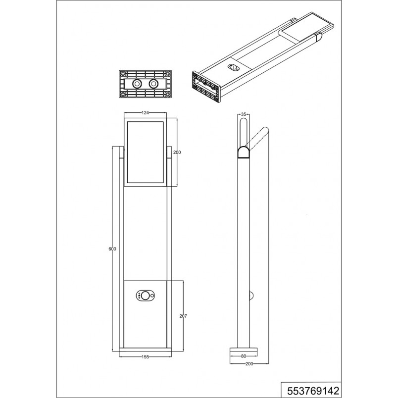 Słupek ogrodowy solarny z czujnikiem ruchu i zmierzchu Malawi LED 61cm antracytowy Trio