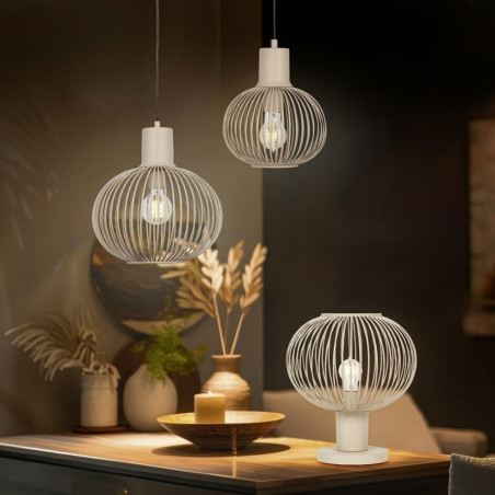 Lampa wisząca druciana Gila 33cm piaskowa Trio