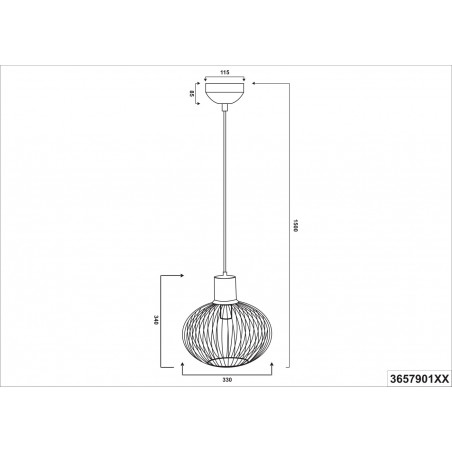 Lampa wisząca druciana Gila 33cm piaskowa Trio