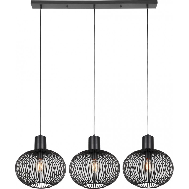 Lampa wisząca druciana na listwie Gila III 120cm czarny mat Trio