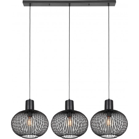 Lampa wisząca druciana na listwie Gila III 120cm czarny mat Trio
