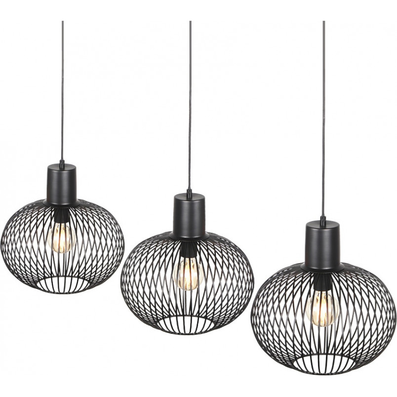 Lampa wisząca druciana na listwie Gila III 120cm czarny mat Trio