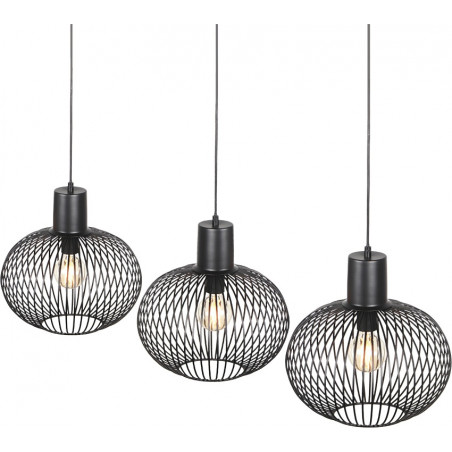 Lampa wisząca druciana na listwie Gila III 120cm czarny mat Trio