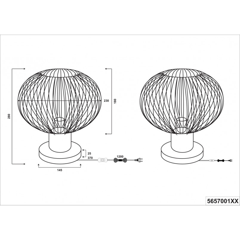 Lampa stołowa druciana Gila 23cm piaskowa Trio