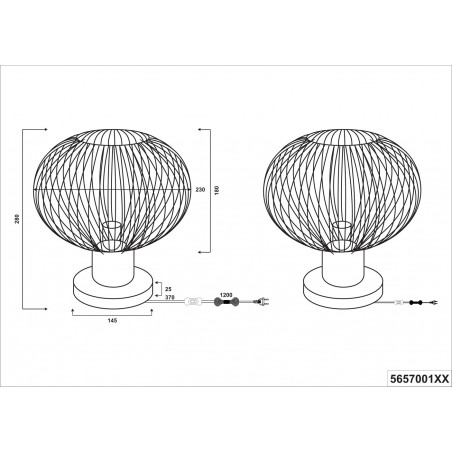 Lampa stołowa druciana Gila 23cm piaskowa Trio