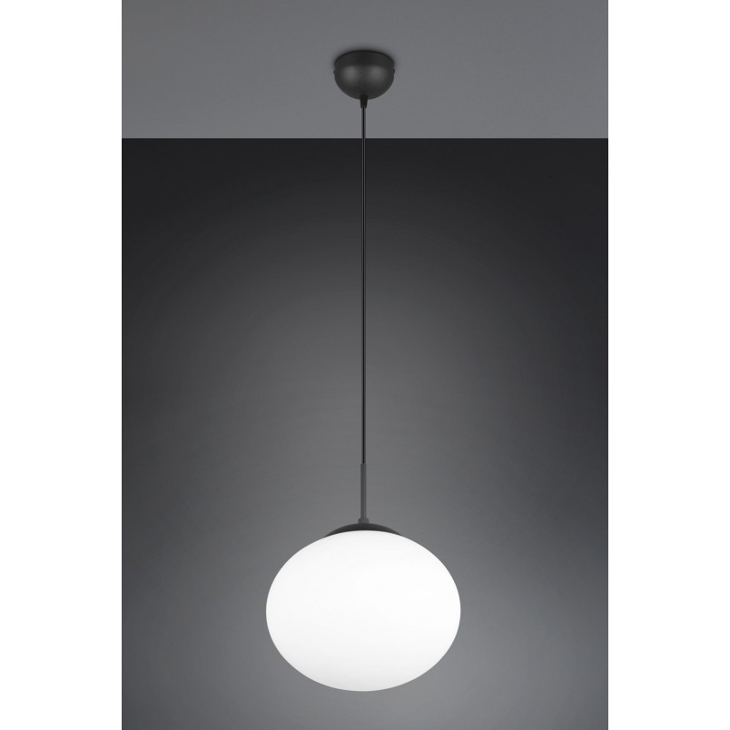 Lampa wisząca szklana kula Fomento 30cm biały / czarny Trio