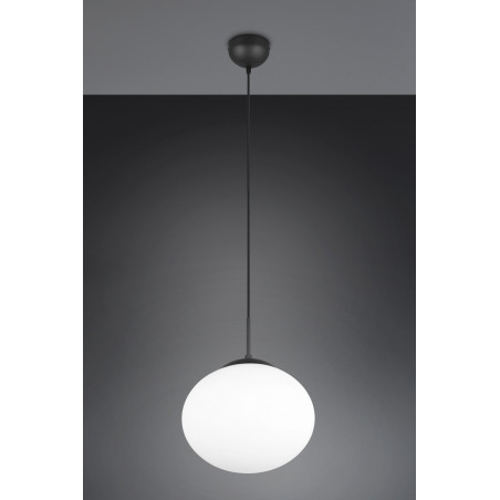 Lampa wisząca szklana kula Fomento 30cm biały / czarny Trio