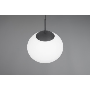 Lampa wisząca szklana kula Fomento 30cm biały / czarny Trio