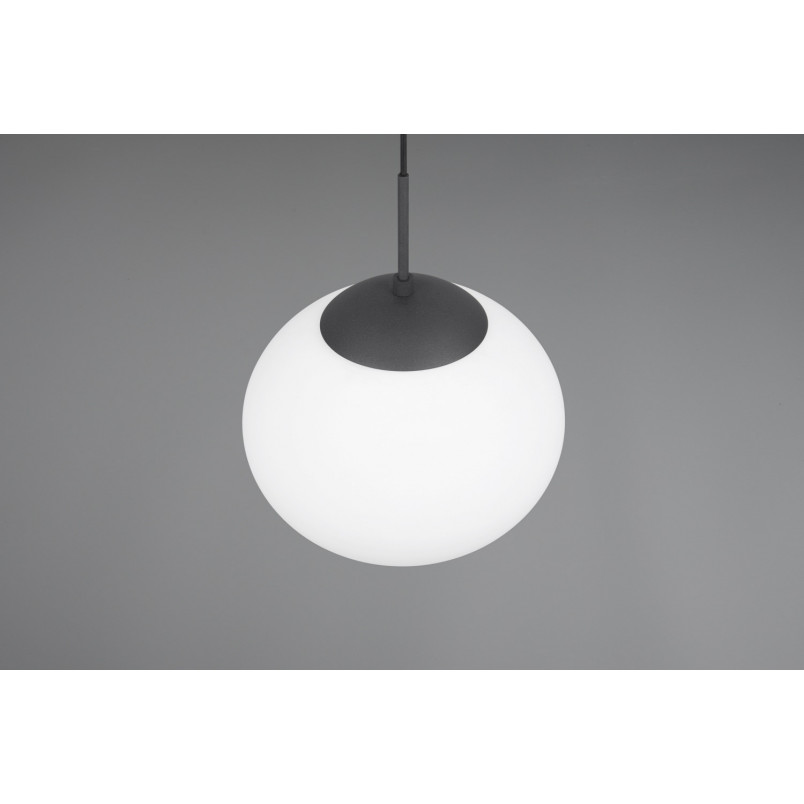 Lampa wisząca szklana kula Fomento 30cm biały / czarny Trio