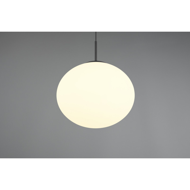 Lampa wisząca szklana kula Fomento 30cm biały / czarny Trio