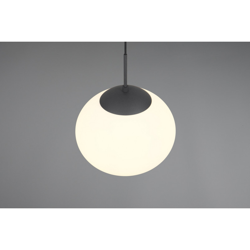 Lampa wisząca szklana kula Fomento 30cm biały / czarny Trio